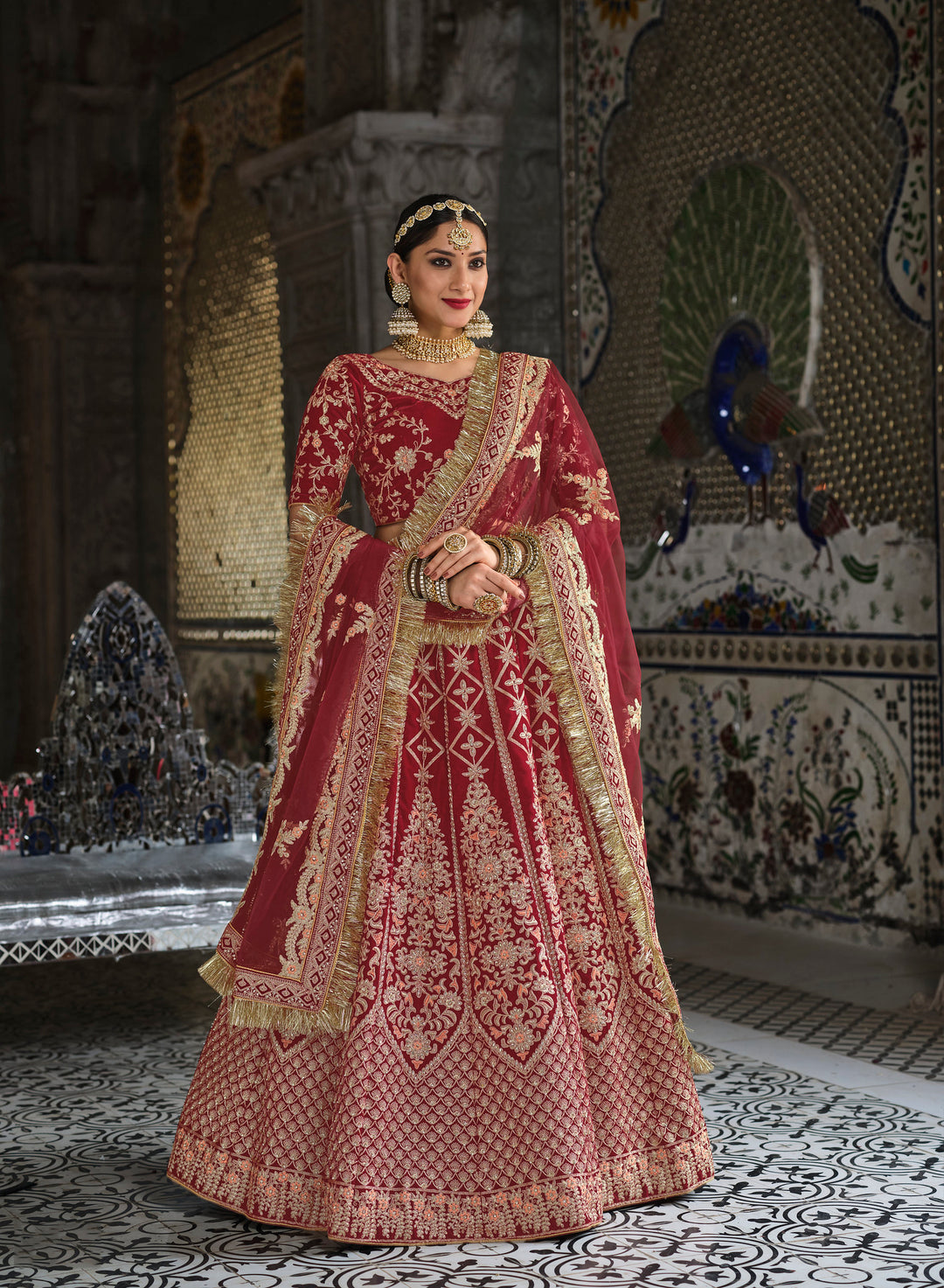 Stunning Red Bridal Wedding Lehenga Choli