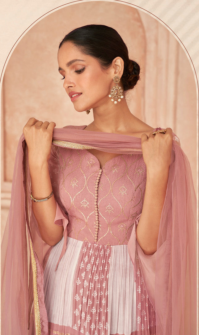 Graceful Light Pink Designer Anarkali