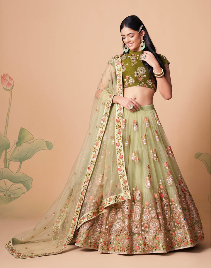 Light Green Designer Lehenga Choli