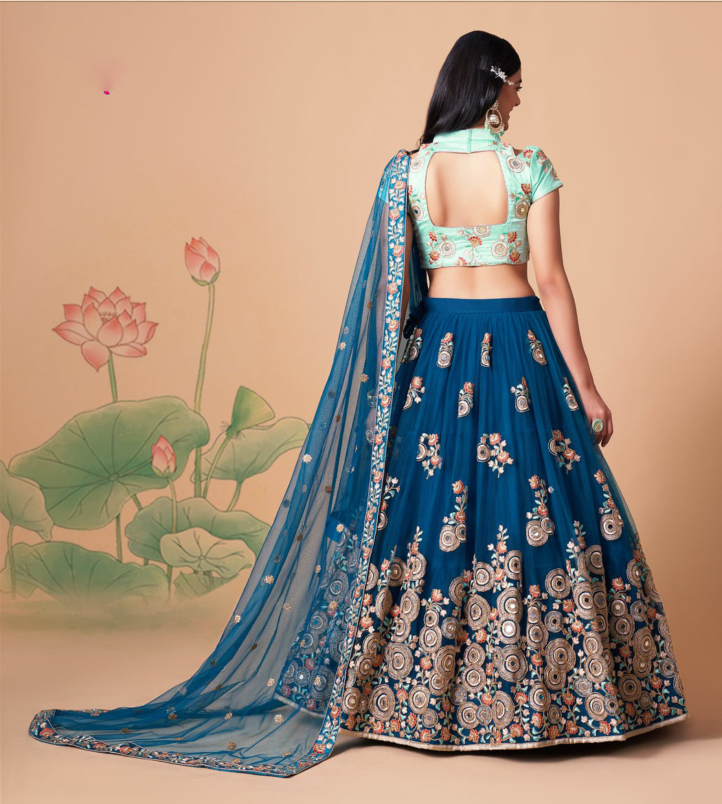 Navy Blue Designer Lehenga Choli