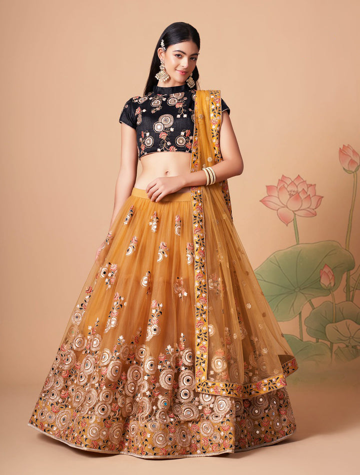 Golden Yellow Designer Lehenga Choli