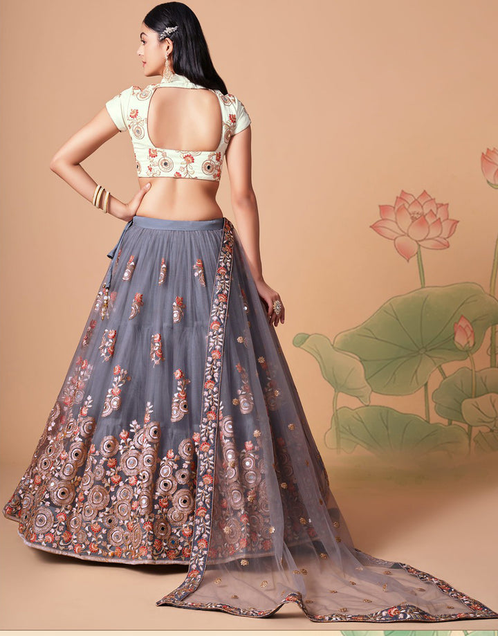 Grey Designer Lehenga Choli