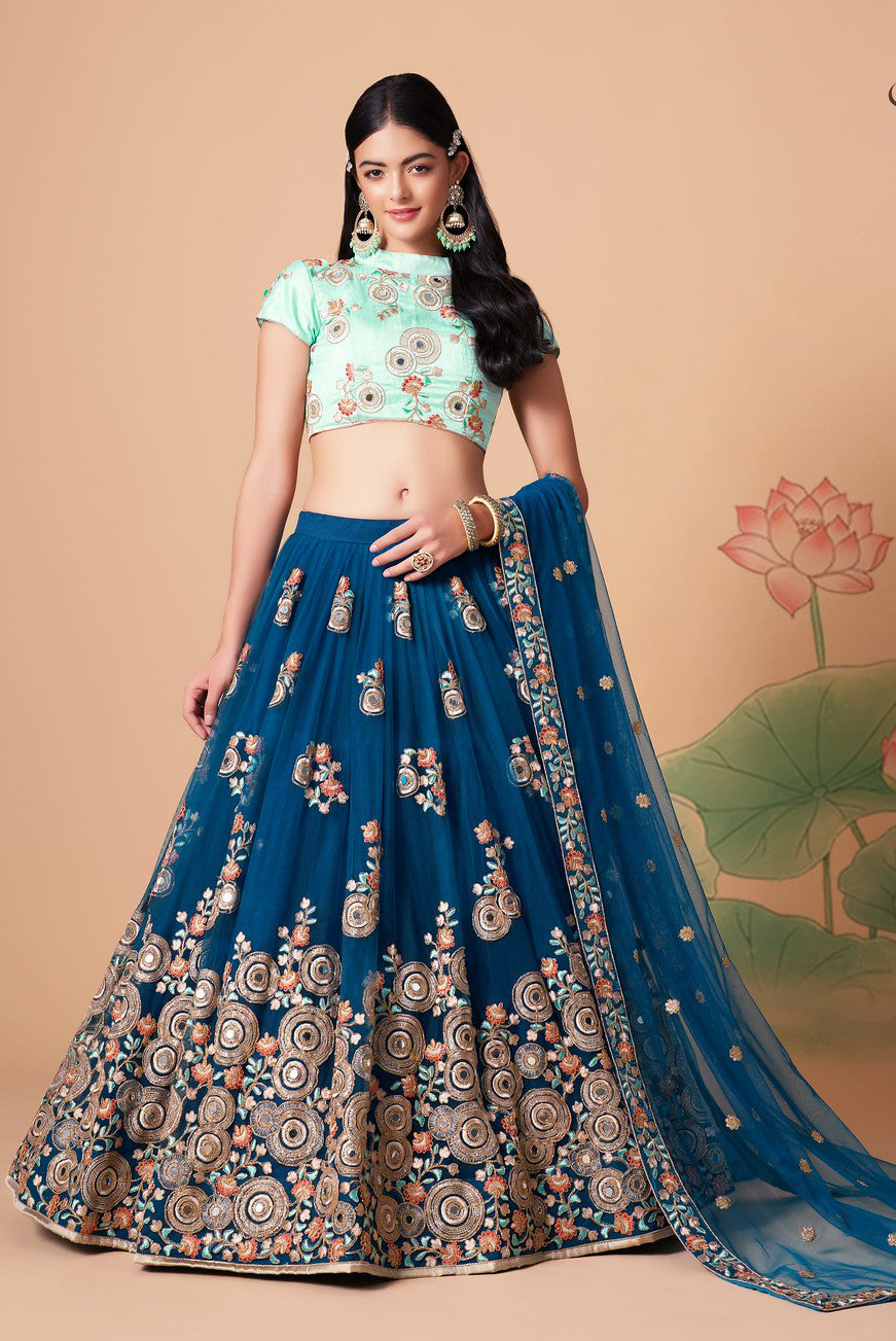 Navy Blue Designer Lehenga Choli