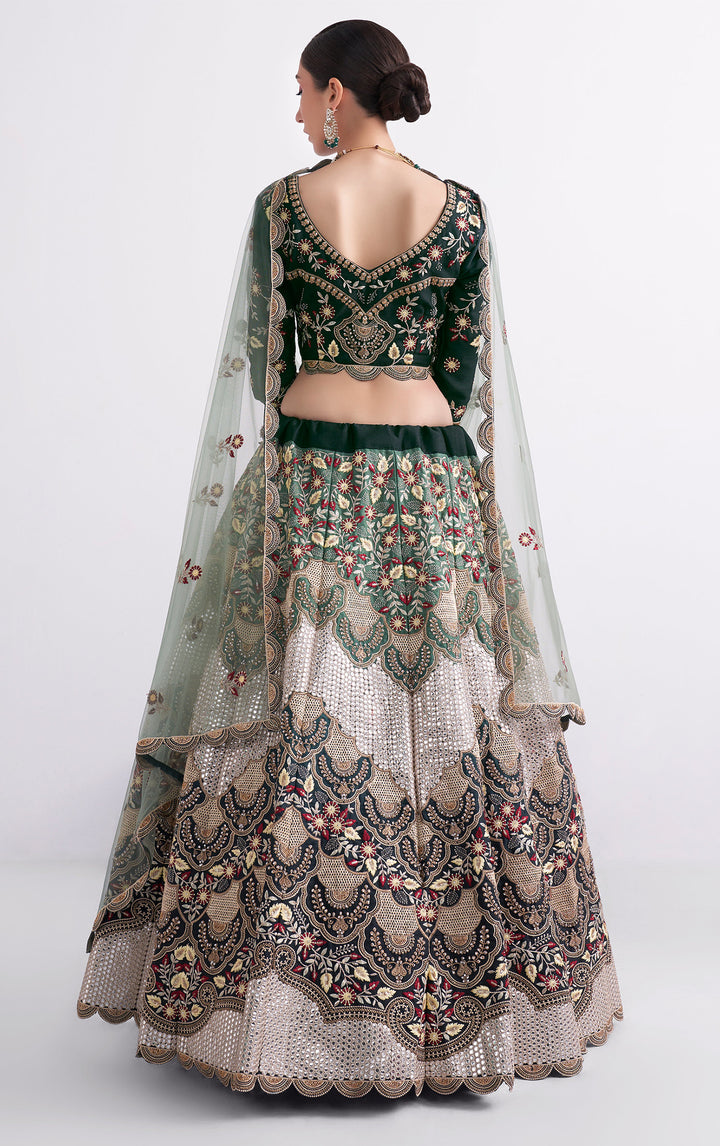 Shaded Green Designer Bridal Lehenga Choli