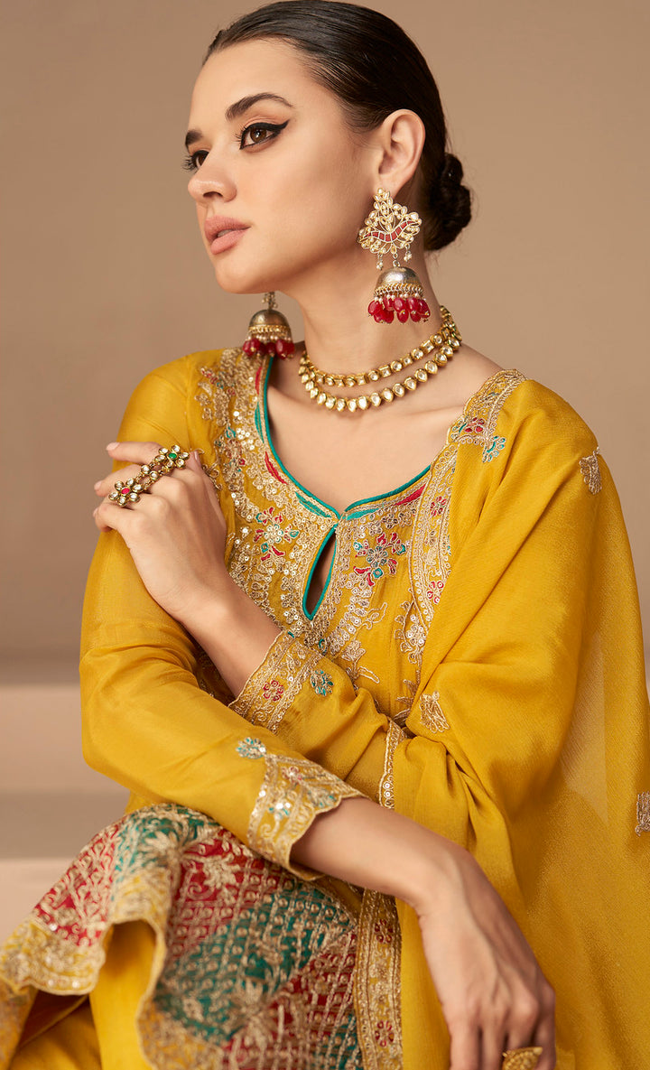 Designer Salwar Kameez in Yellow