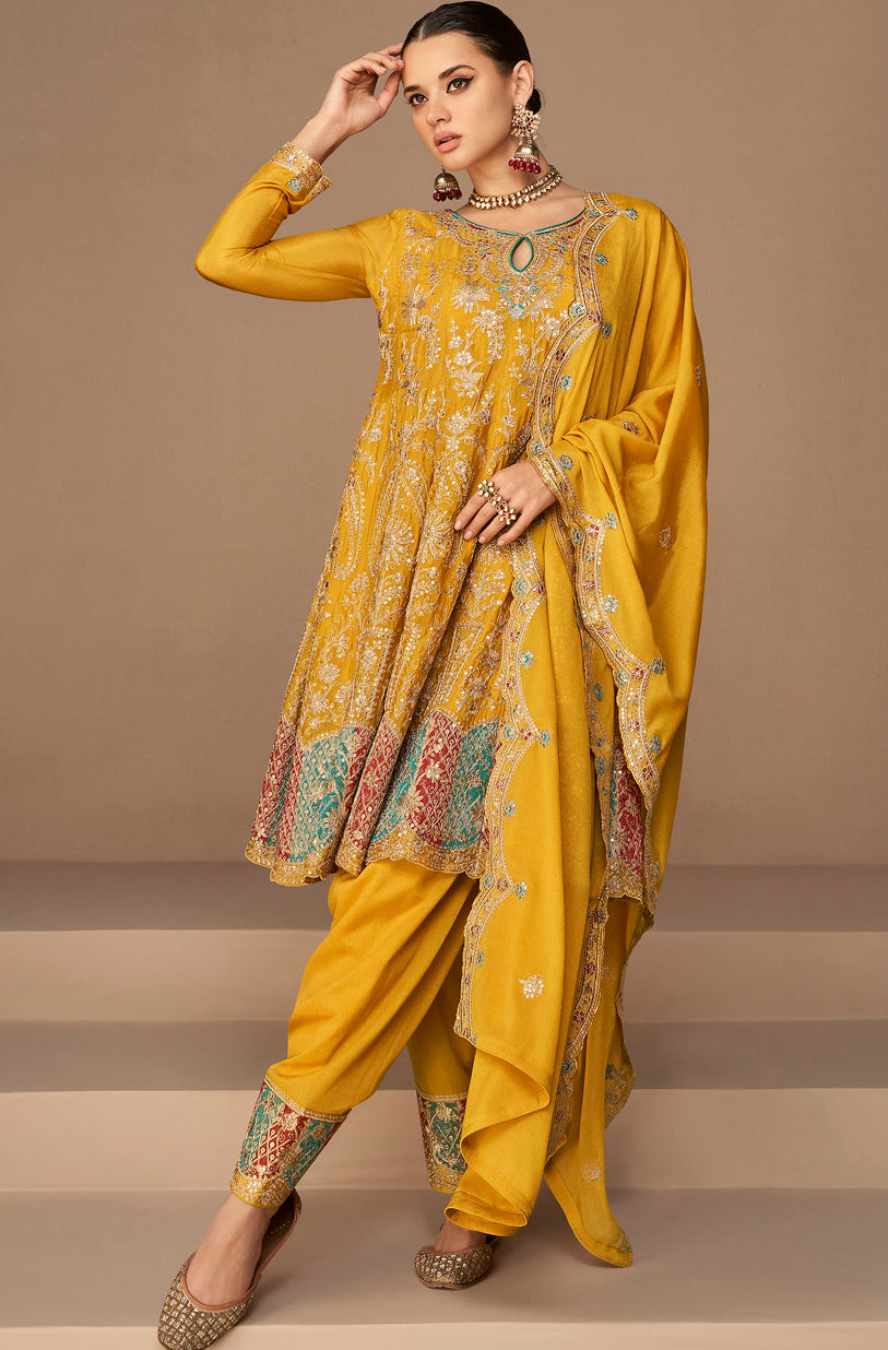 Designer Salwar Kameez in Yellow