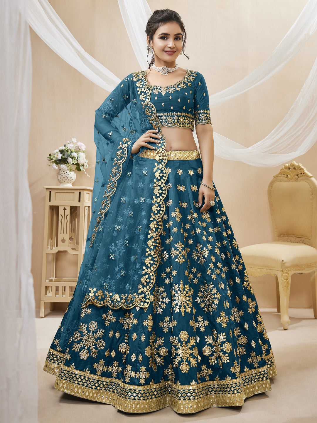 Mesmerizing Blue Silk Lehenga Choli