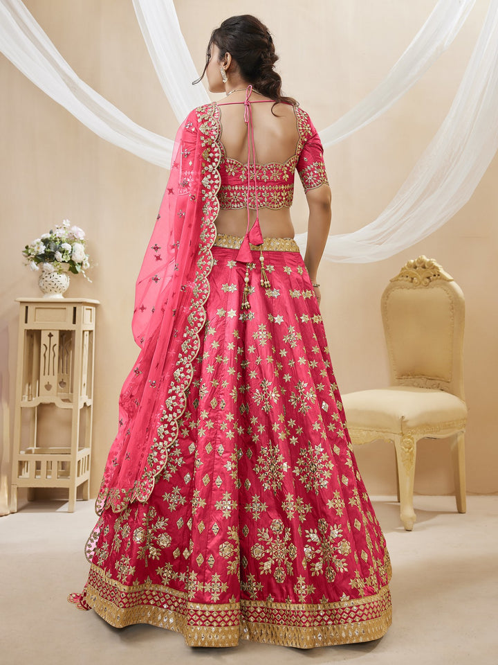 Graceful Pink Silk Lehenga Choli