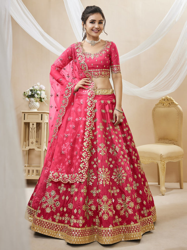 Graceful Pink Silk Lehenga Choli