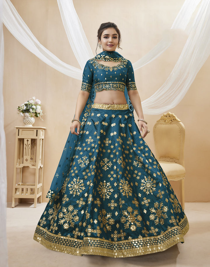 Mesmerizing Blue Silk Lehenga Choli