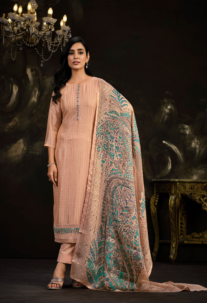 Graceful Peach Designer Salwar Suit