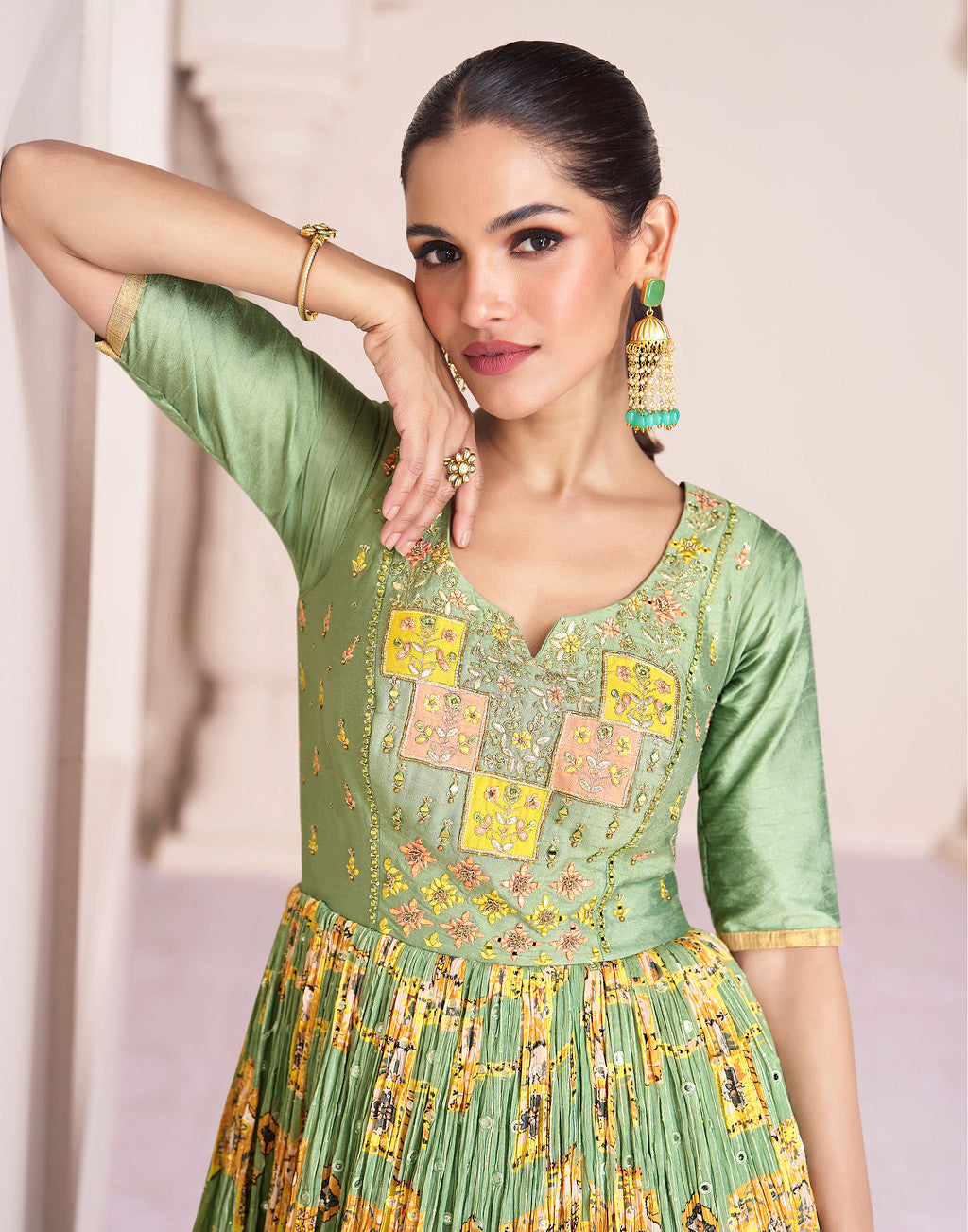 Indian Designer Anarkali in Green