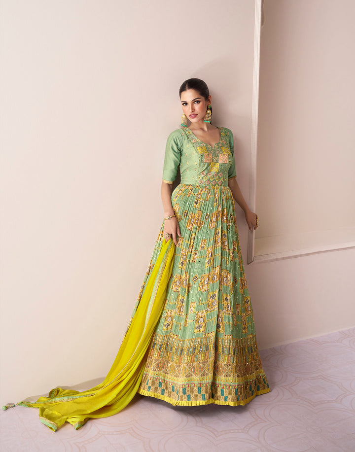 Indian Designer Anarkali in Green