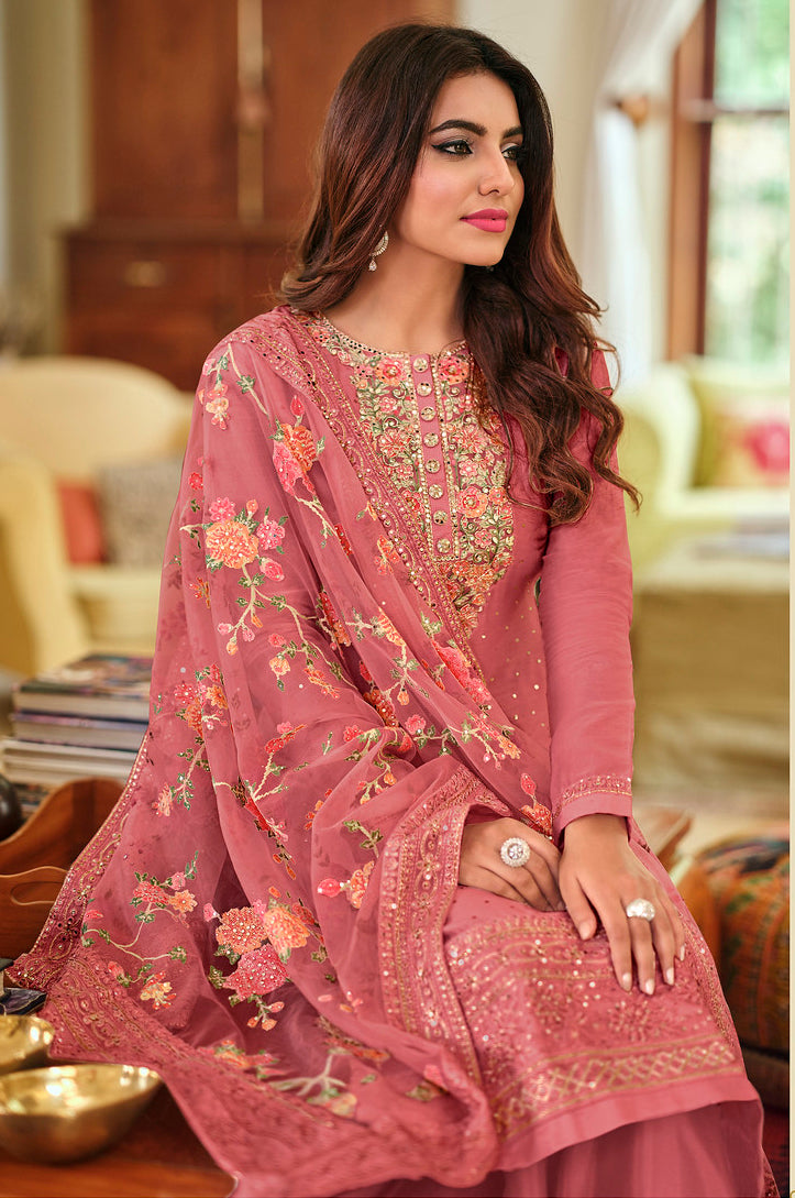 Designer Indian Salwar Kameez in Pretty Pink