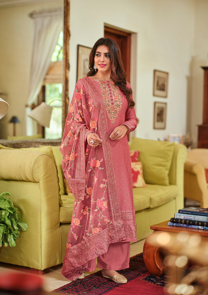 Designer Indian Salwar Kameez in Pretty Pink