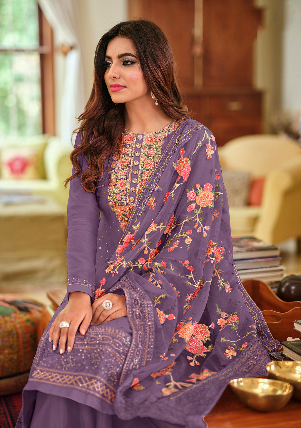 Designer Indian Salwar Kameez in Regal Purple