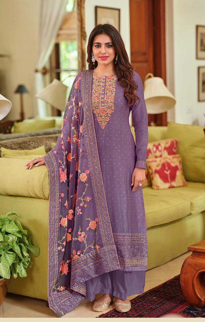 Designer Indian Salwar Kameez in Regal Purple