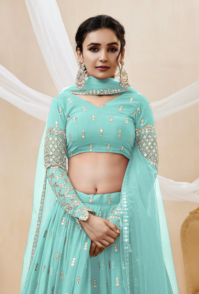 Serenity in Style Shop Sky Blue Lehenga Choli