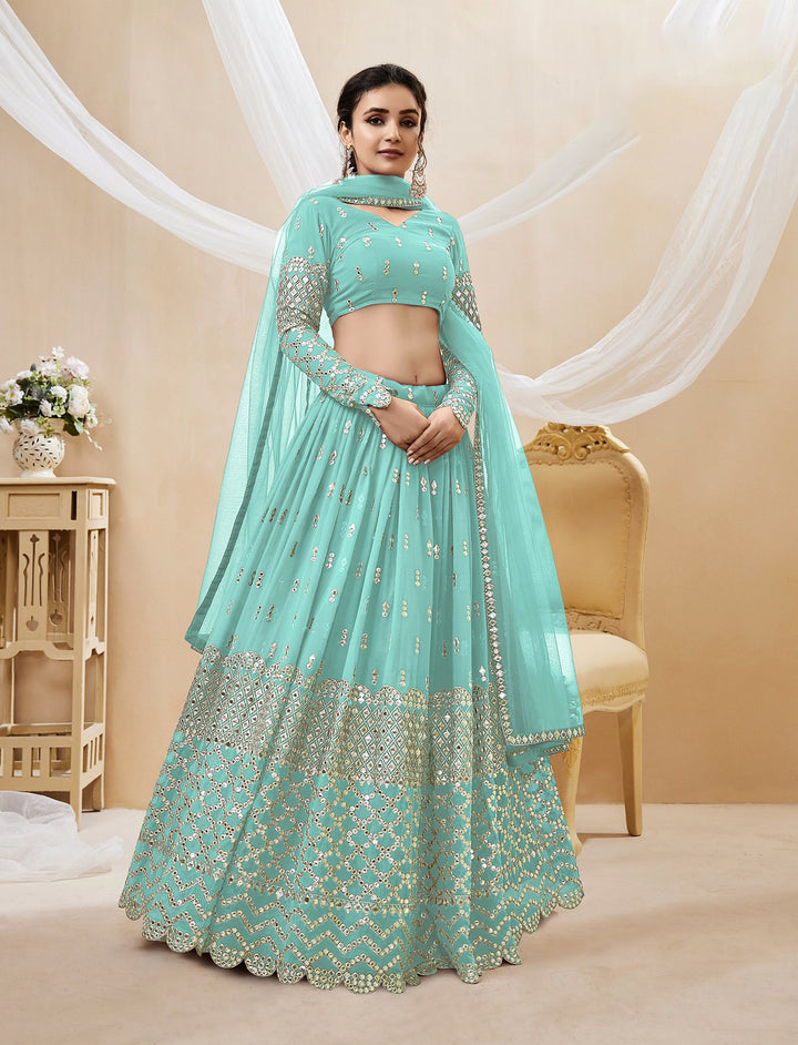 Serenity in Style Shop Sky Blue Lehenga Choli