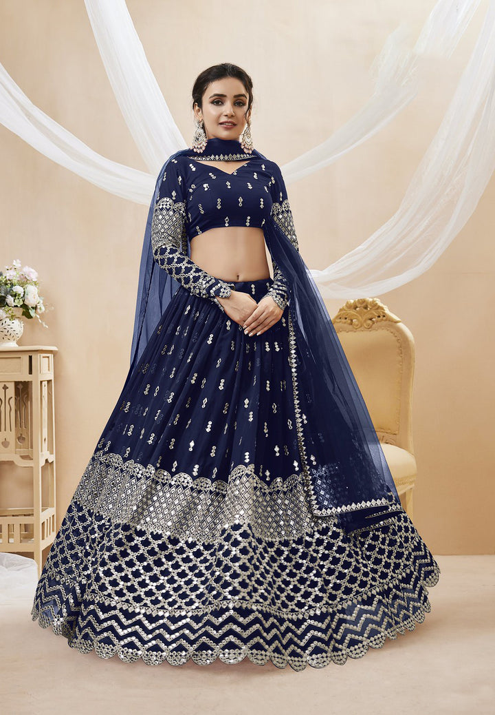 Timeless Elegance Navy Blue Lehenga Choli