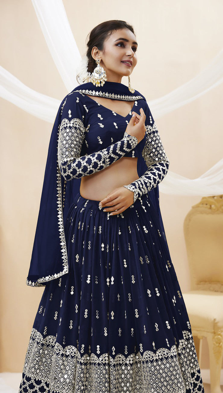 Timeless Elegance Navy Blue Lehenga Choli