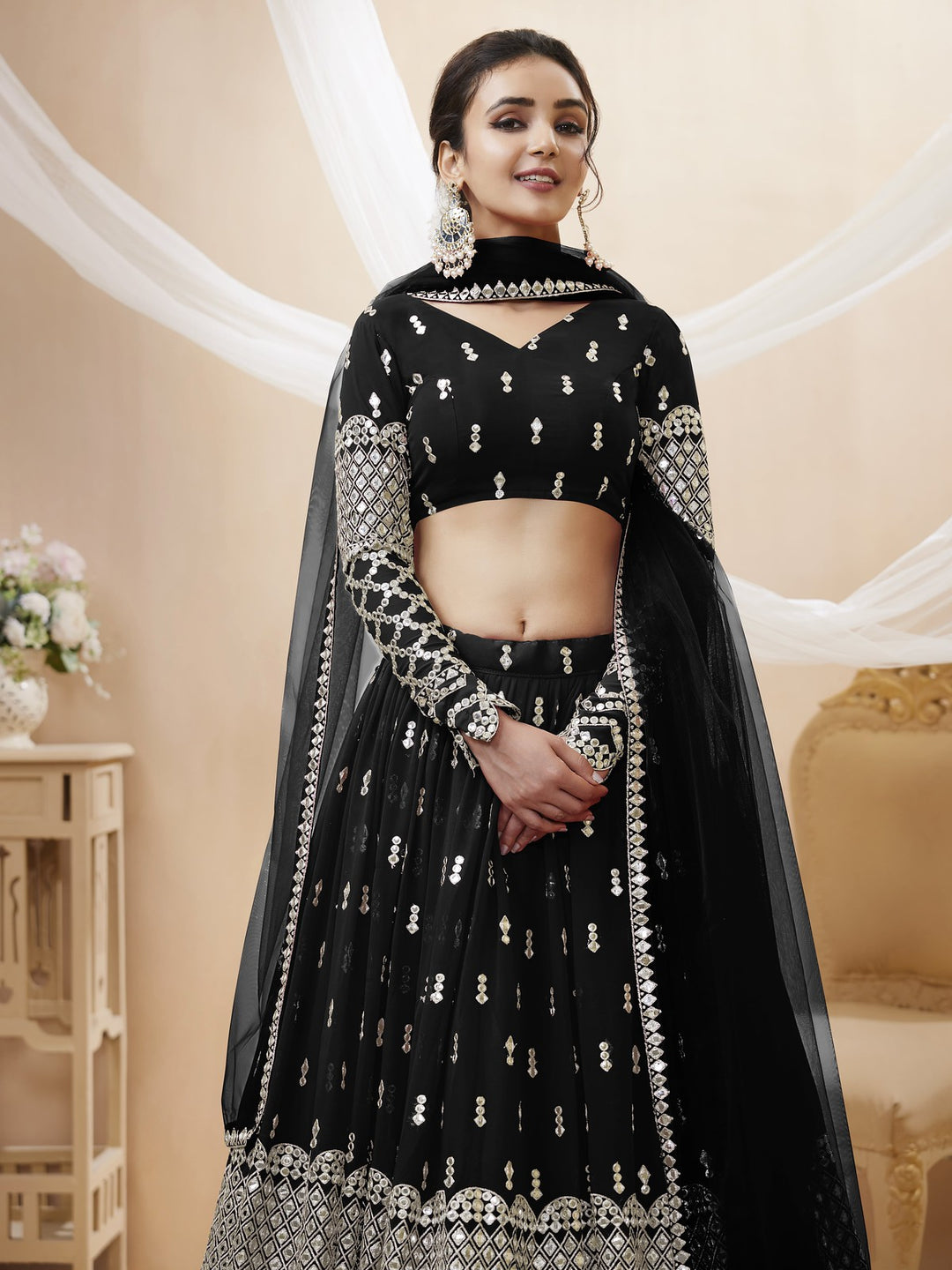 Timeless Allure Black Lehenga Choli