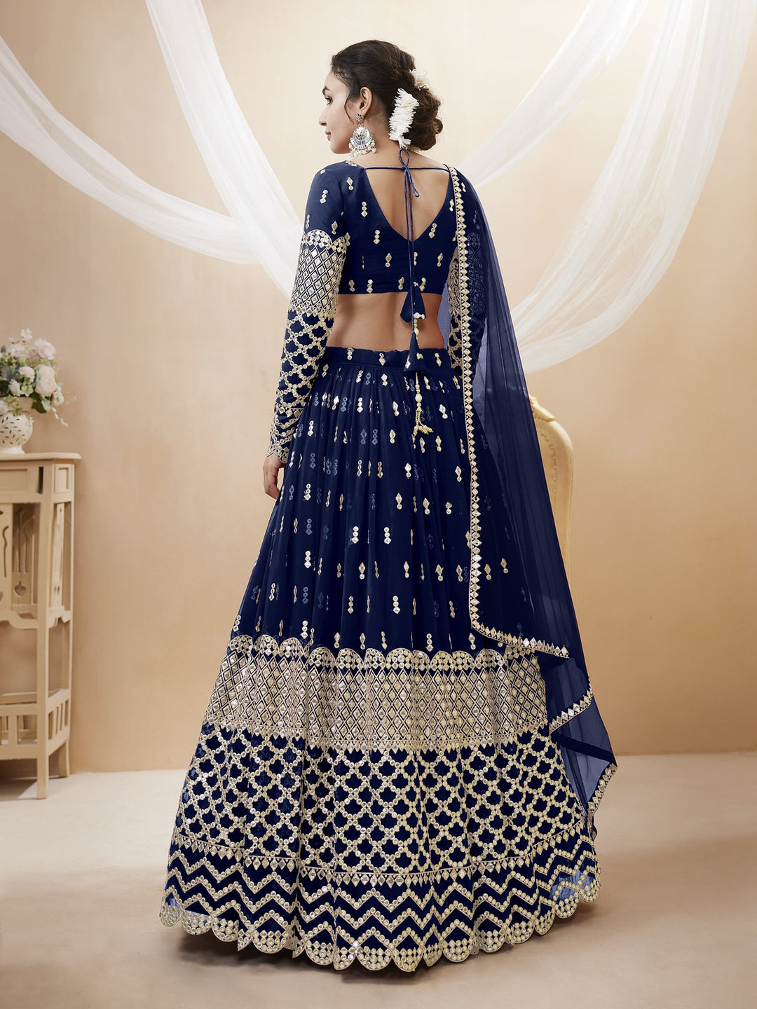 Timeless Elegance Navy Blue Lehenga Choli