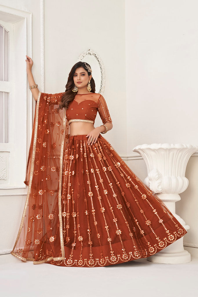 Elegant Brown Designer Lehenga Choli