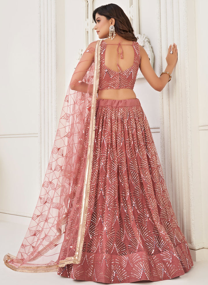 Elegant Dusty Onion Pink Designer Lehenga Choli