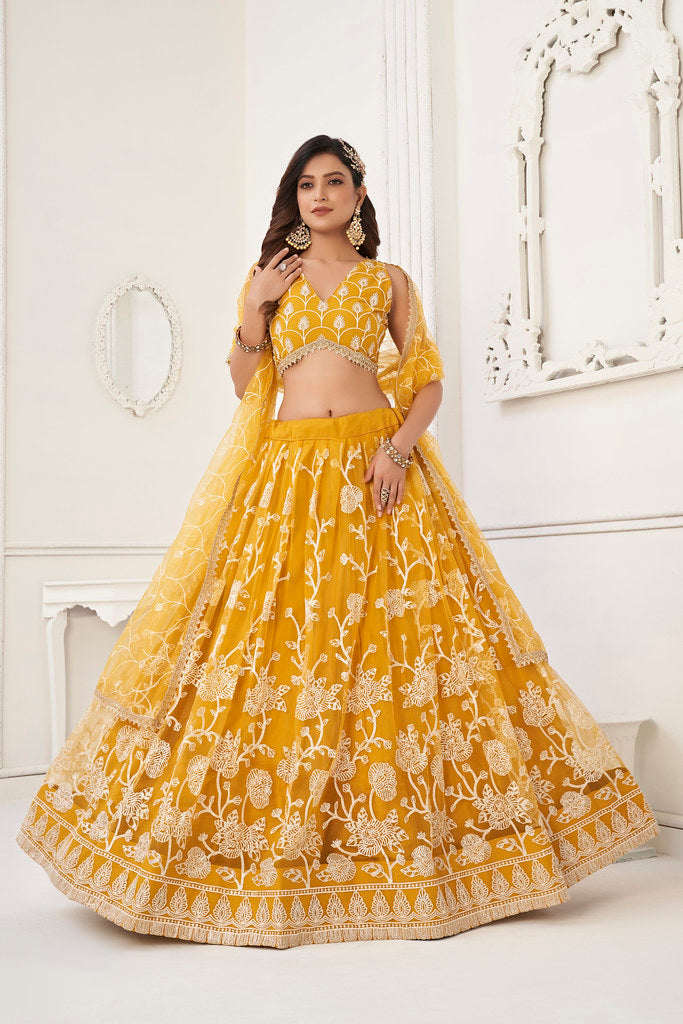 Mustard Yellow Designer Lehenga Choli