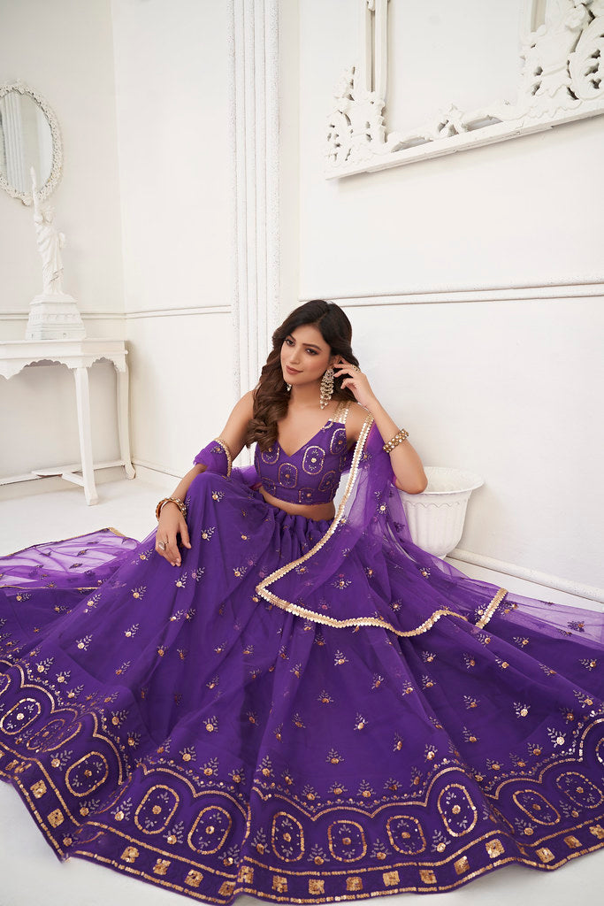 Elegant Purple Designer Lehenga Choli