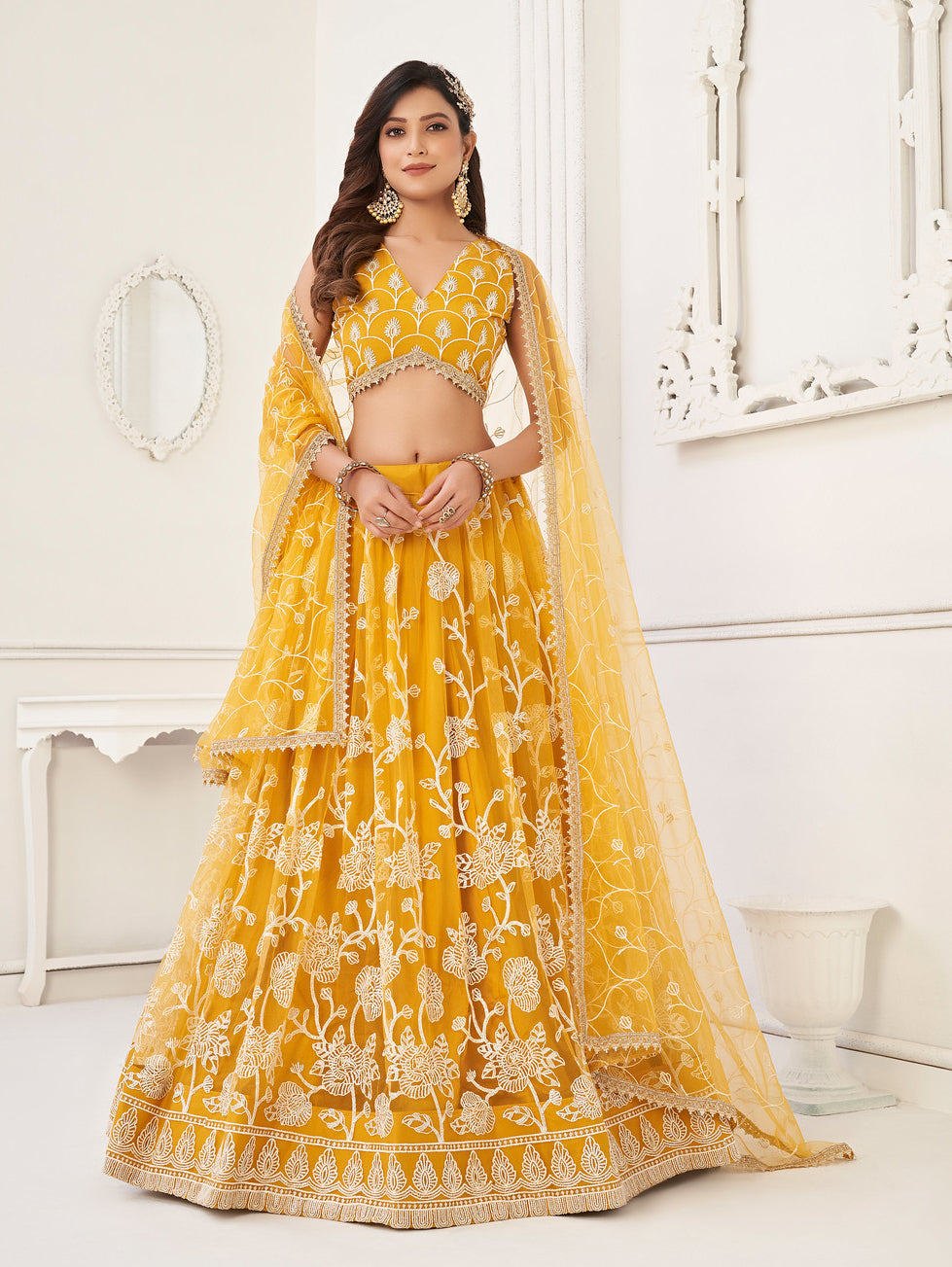 Mustard Yellow Designer Lehenga Choli