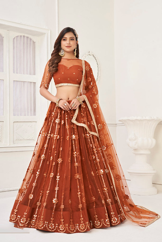 Elegant Brown Designer Lehenga Choli