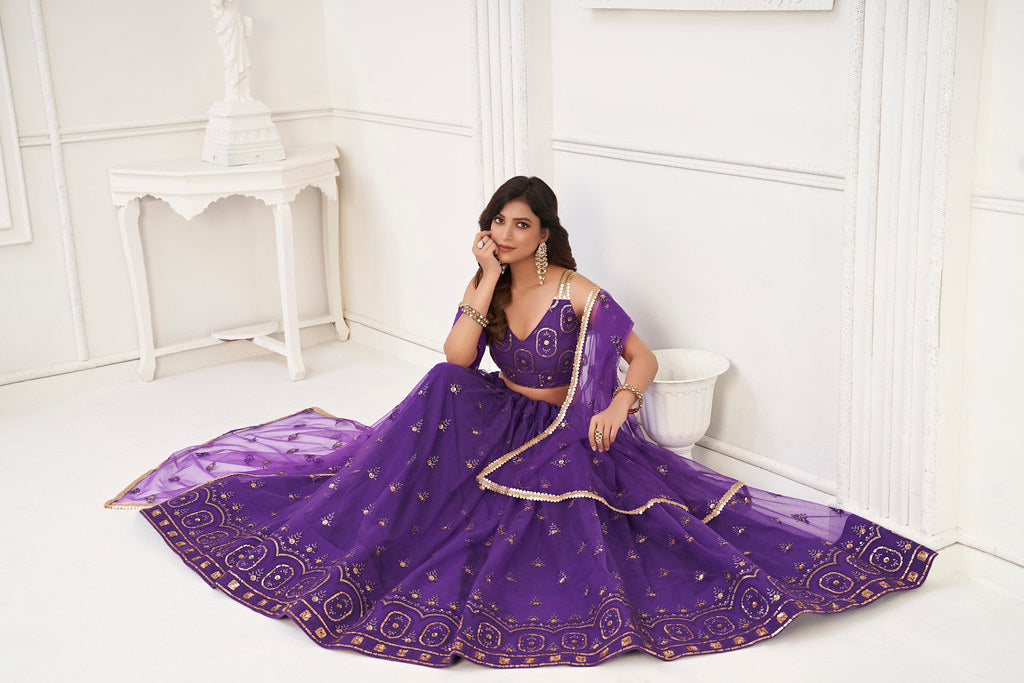 Elegant Purple Designer Lehenga Choli