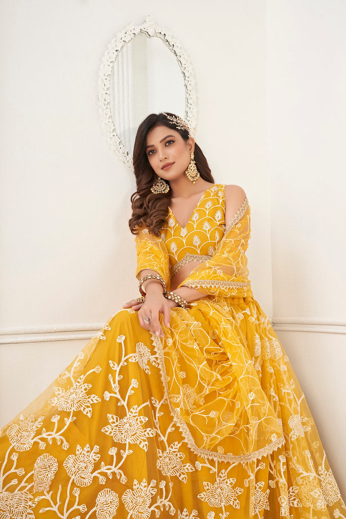 Mustard Yellow Designer Lehenga Choli