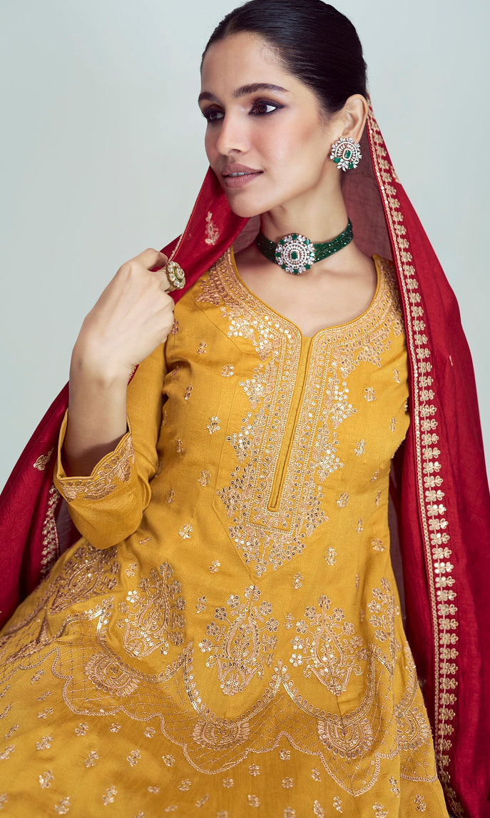 Radiant Yellow Premium Silk Indian Salwar Kameez