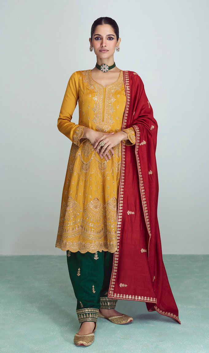 Radiant Yellow Premium Silk Indian Salwar Kameez