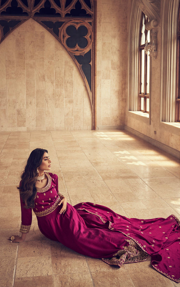 Elegant Pink Premium Silk Anarkali Suit