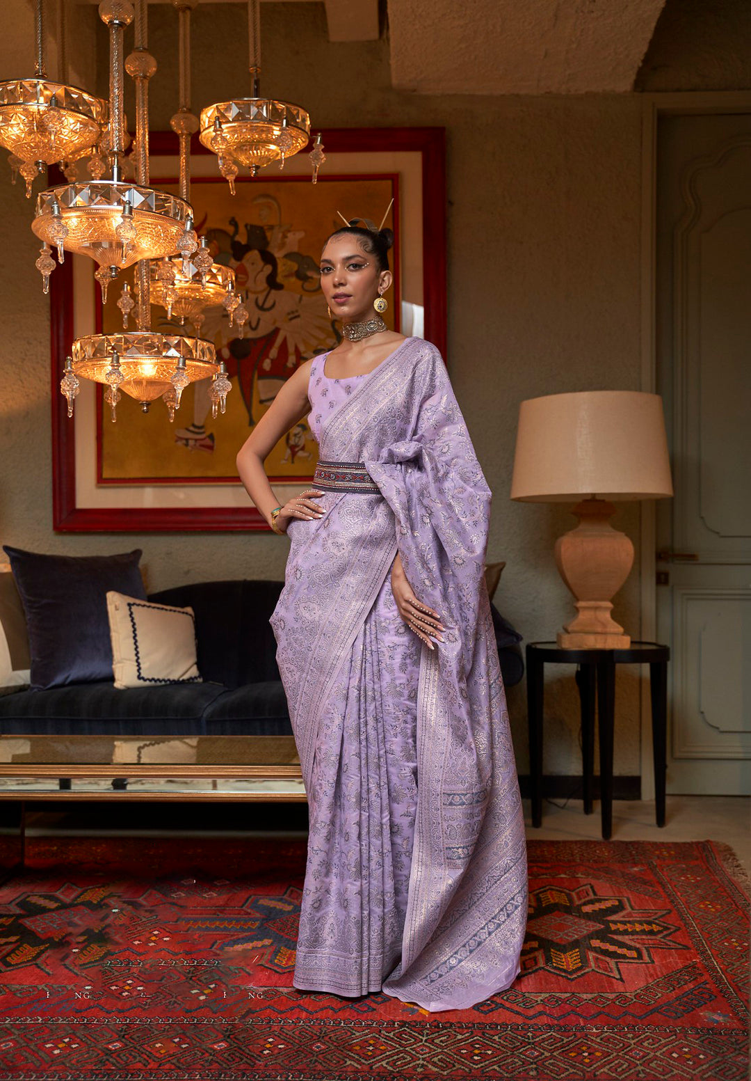 Light Purple Modal Silk Indian Sarees