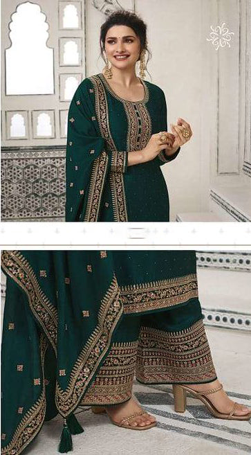 Graceful Green Georgette Silk Designer Salwar Kameez