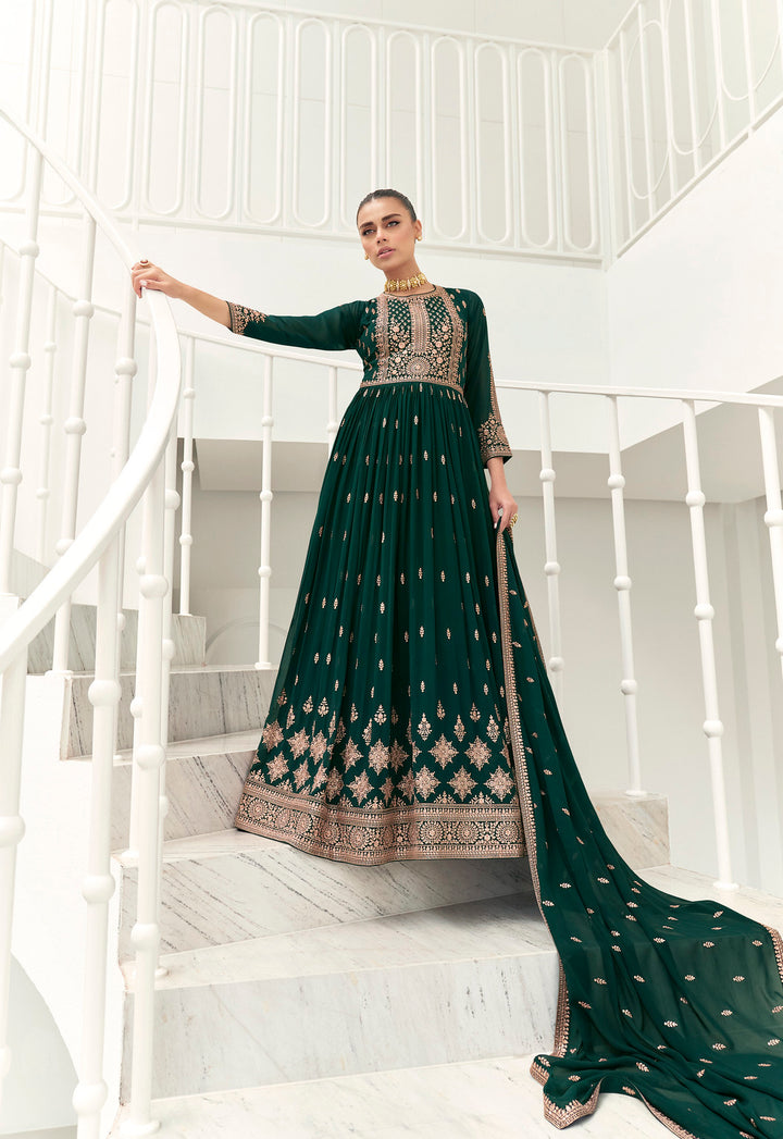 Graceful Green Indian Anarkali Dress