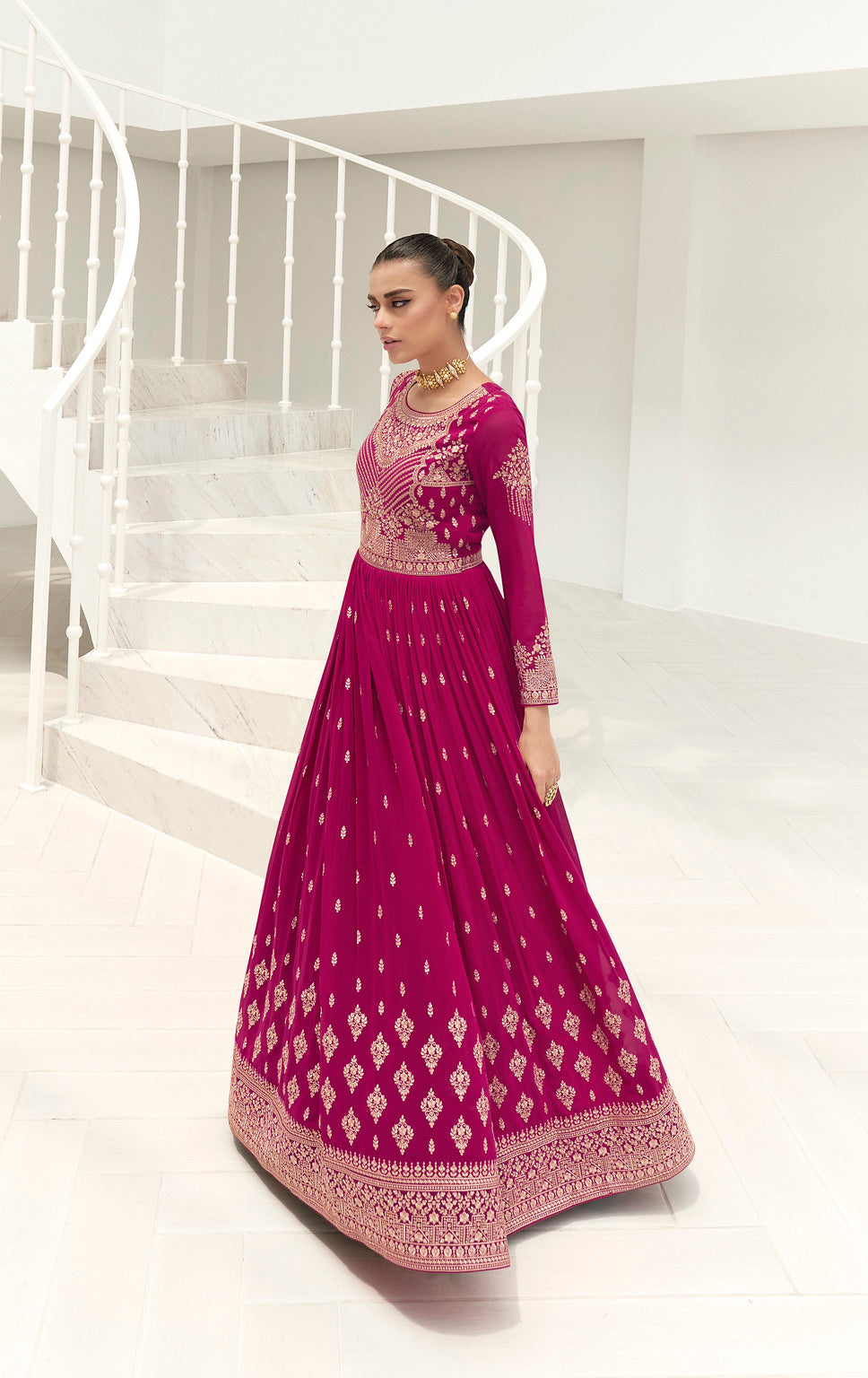 Exquisite Pink Indian Anarkali Dress