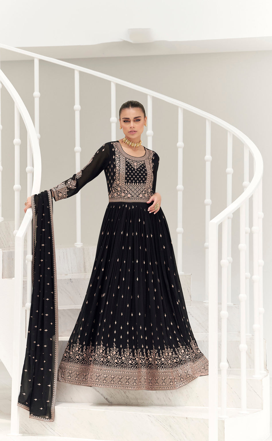 Timeless Black Indian Anarkali Dress