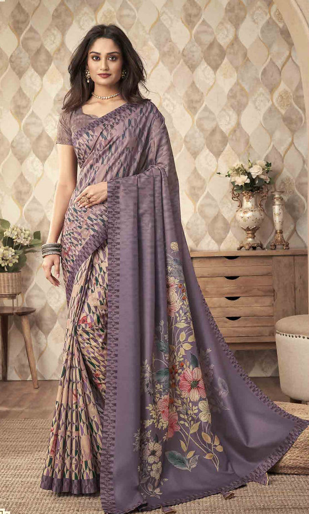 Designer Indian Saree in Purple