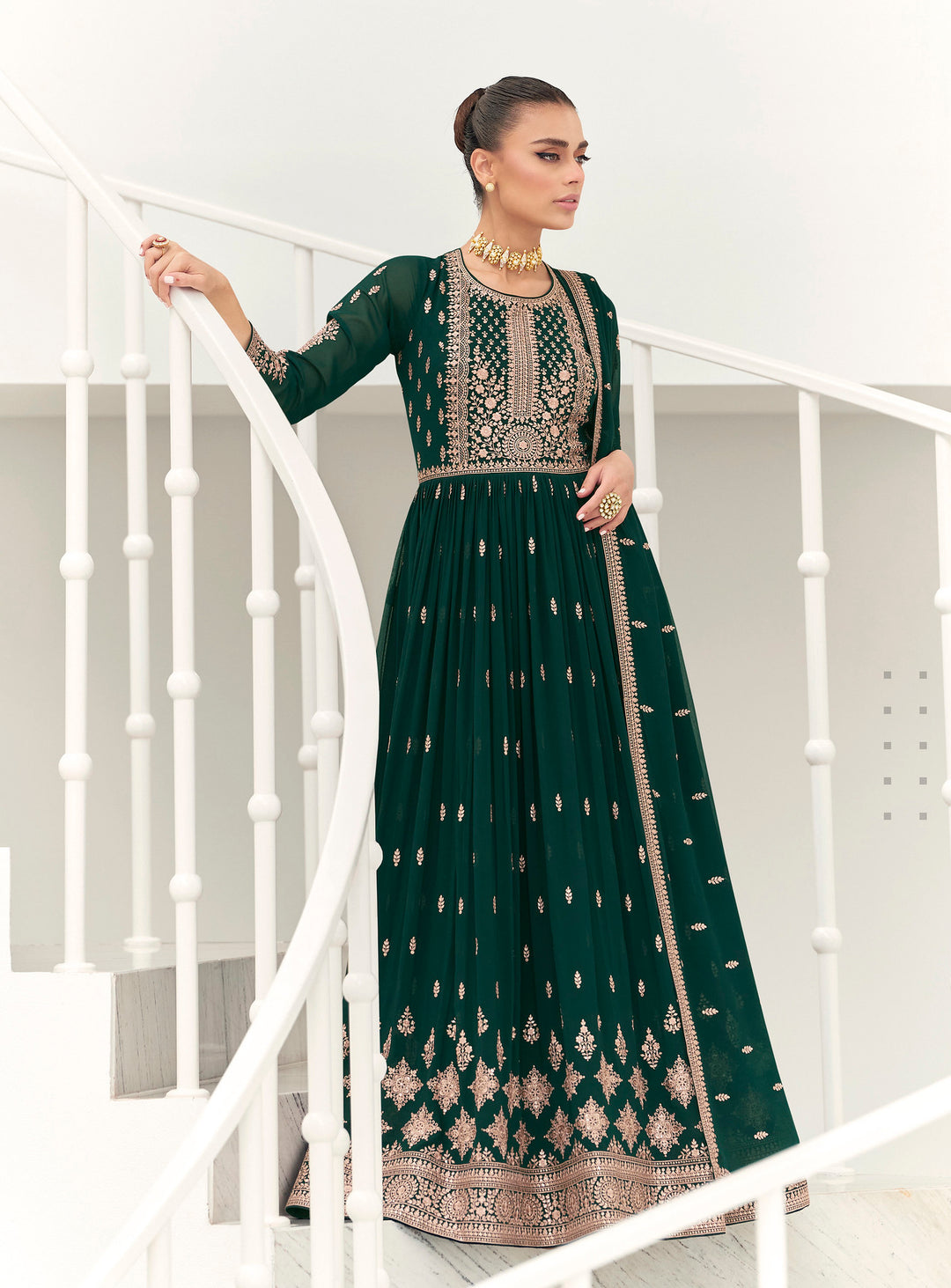 Graceful Green Indian Anarkali Dress