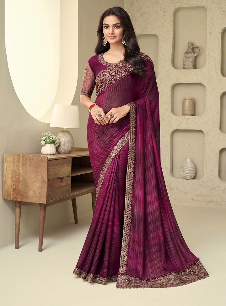 Wine Indian Saree