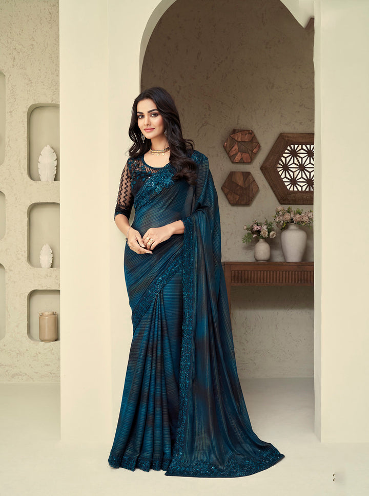 Designer Indian Saree in Blue