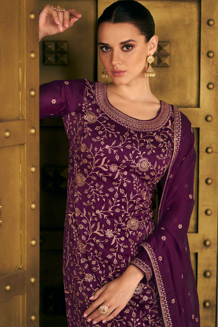 Designer Salwar Kameez in Wine