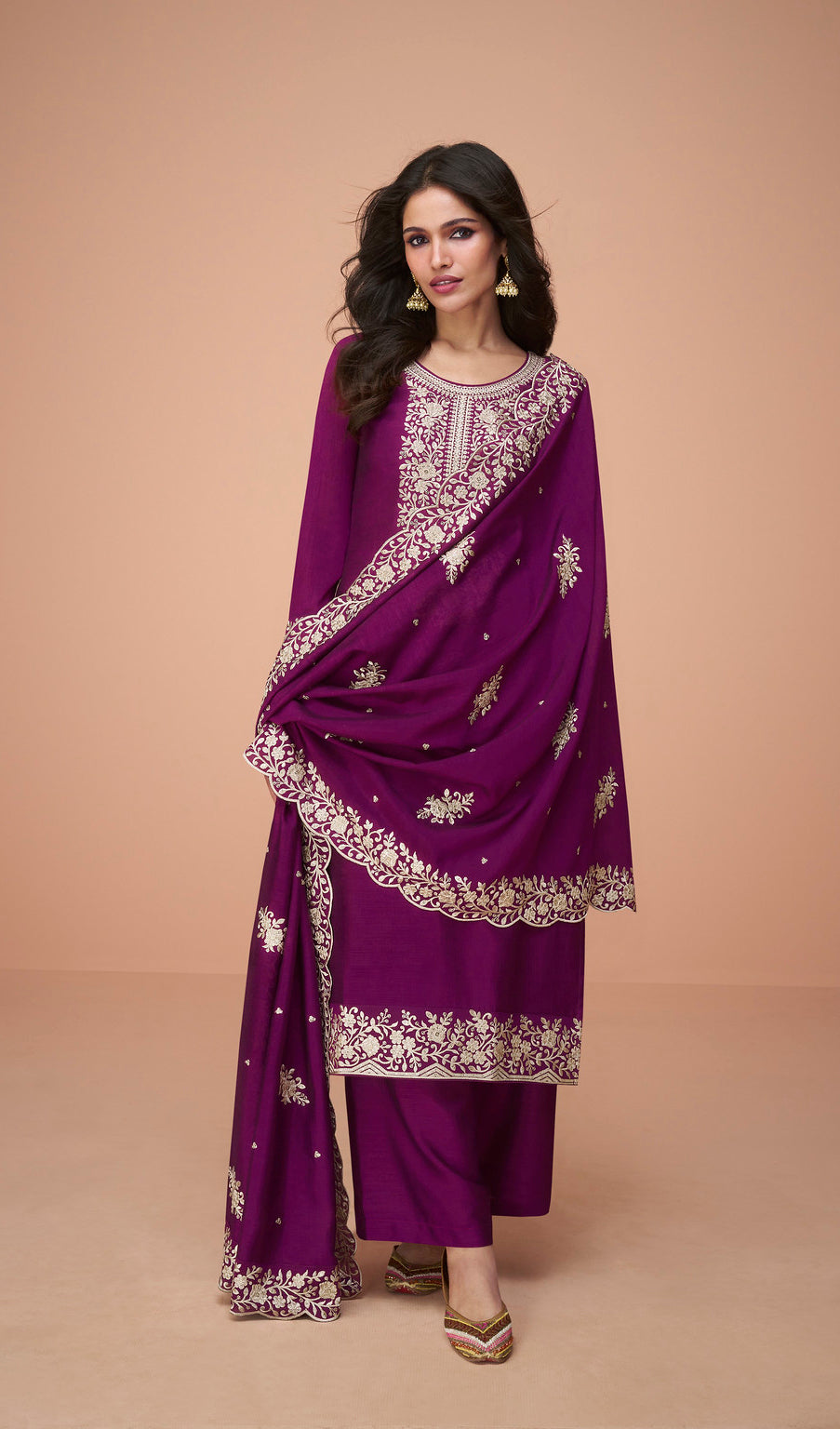 Indian Salwar Kameez in wine colour