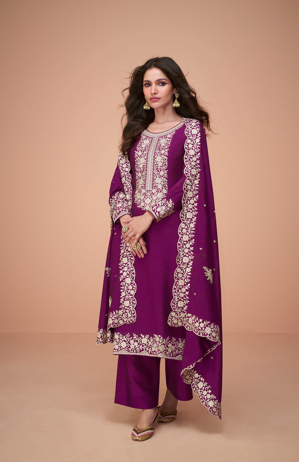 Indian Salwar Kameez in wine colour